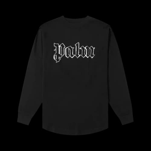 Palm Angels Blank Logo Long-Sleeve Over Tee 'Black/Metal'