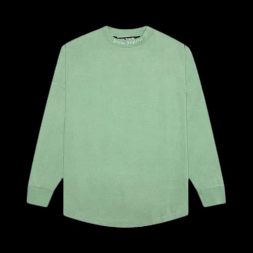 Palm Angels L/S Garment Dyed Logo T-shirt Green