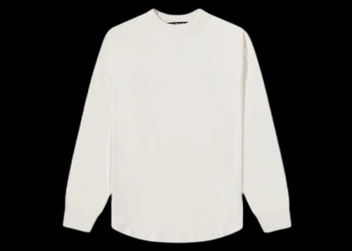 Palm Angels Longsleeve Back Oversized Logo Tee Butter/White