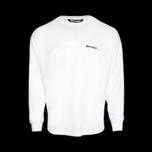 Palm Angels Embroidered Logo Over Long-Sleeve Tee 'White/Black'