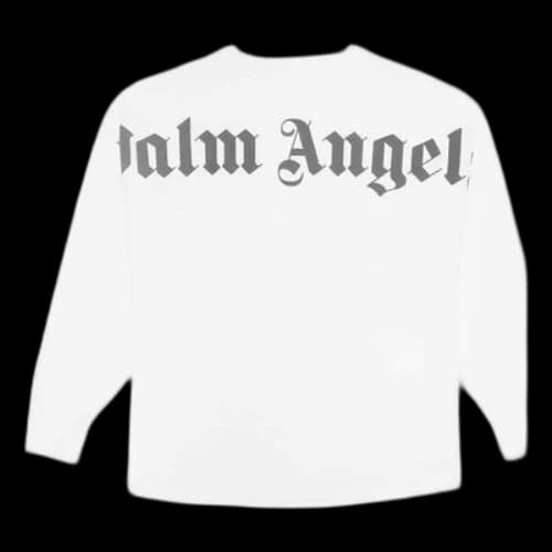PALM ANGELS Back Large Logo Printing Long Sleeves White