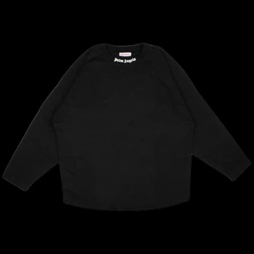 Palm Angels Logo Print Mock Neck T-Shirt 'Black'