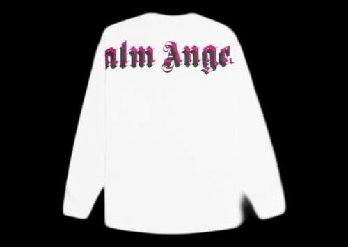 Palm Angels Doubled Logo Longsleeve T-Shirt White/Black/Fuschsia