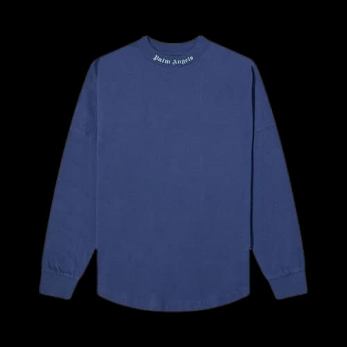 Palm Angels Classic Logo Over Long-Sleeve Tee 'Blue Iridescent'