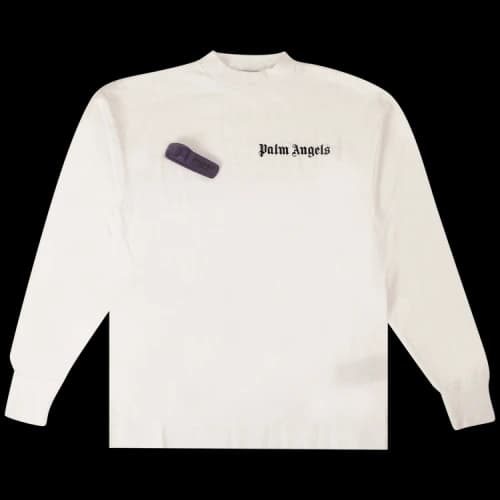 Palm Angels Mock Neck Logo T-Shirt 'White'