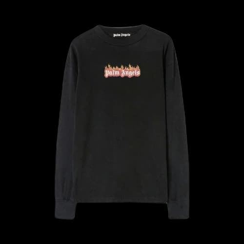 Palm Angels Burning Logo Classic Longsleeve T-shirt Black/White