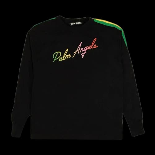 Palm Angels Miami Logo Striped Long-Sleeve T-Shirt 'Black'