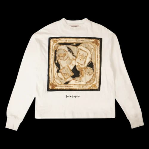 Palm Angels Foulard Print Long-Sleeve T-Shirt 'White'