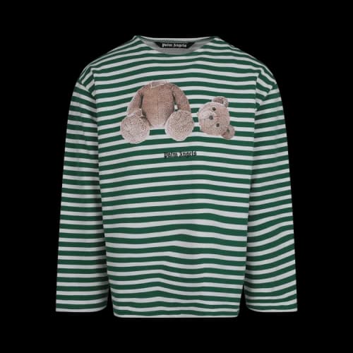 Palm Angels Bear Stripes Breton Long-SleeveTee 'Green/White'