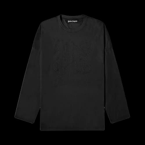 Palm Angels Monogram Statement Long-Sleeve Tee 'Black'