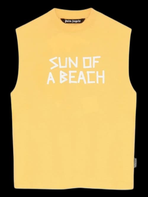 Palm Angels Sun Of A Beach Print Tank Top Yellow/White