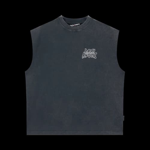 Palm Angels Palm Leaf Distressed Tank 'Black/Multicolor'