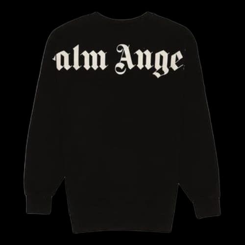 PALM ANGELS Logo Over Sweatshirt Logo Pullover Black