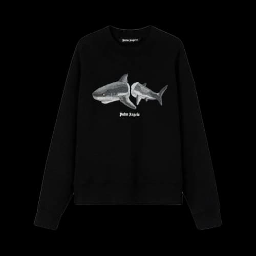 Palm Angels Shark Print Hoodie 'Black'