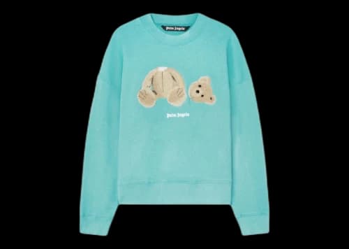 Palm Angels Bear Crewneck Turquoise/Brown