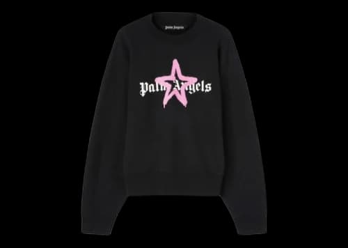Palm Angels Star Sprayed Crewneck Black/Pink