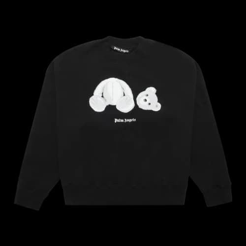 PALM ANGELS Bear Pattern Printing Pullover Black