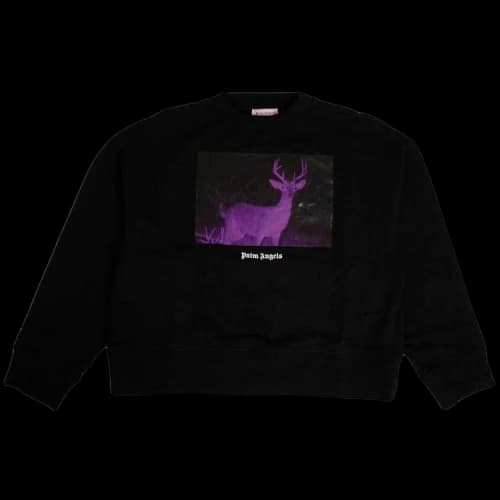 Palm Angels Deer Print Crewneck Sweatshirt 'Black'
