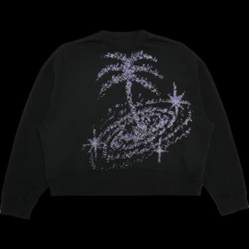 Palm Angels Galaxy Glittered Sweatshirt Black Multi