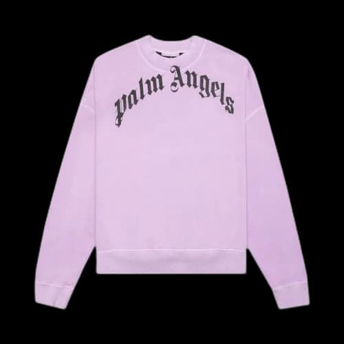 Palm Angels GD Curved Logo Crewneck 'Lilac/Black'