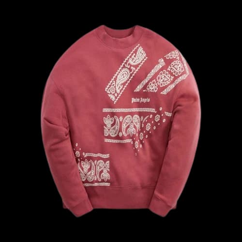 Palm Angels Bandana Print Crew 'Burgundy'