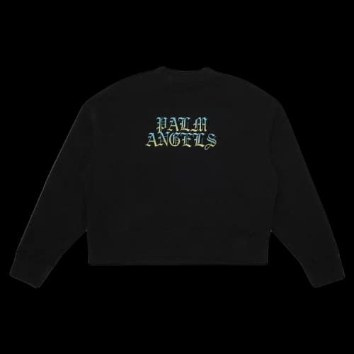 Palm Angels Hue Gothic Logo Crewneck Sweatshirt Black
