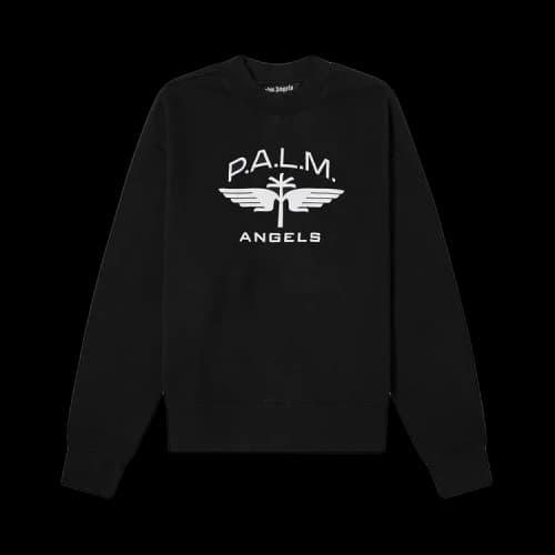 Palm Angels Military Wings Logo Crewneck Black/White