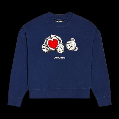 Palm Angels Bear In Love Crewneck 'Blue/White'