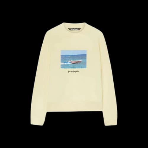 Palm Angels Getty Speedboat Print Sweatshirt 'Yellow/Black'