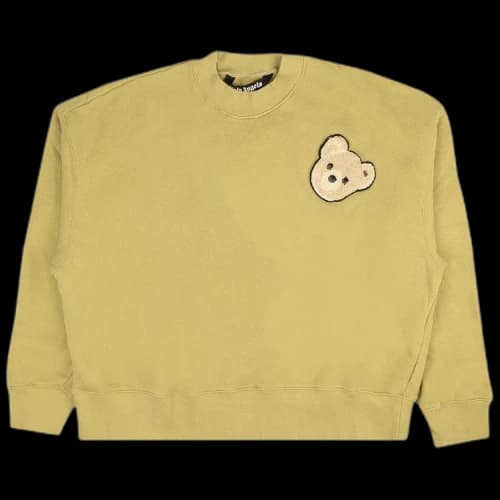 Palm Angels Bear Logo Crewneck Sweatshirt 'Kaki'