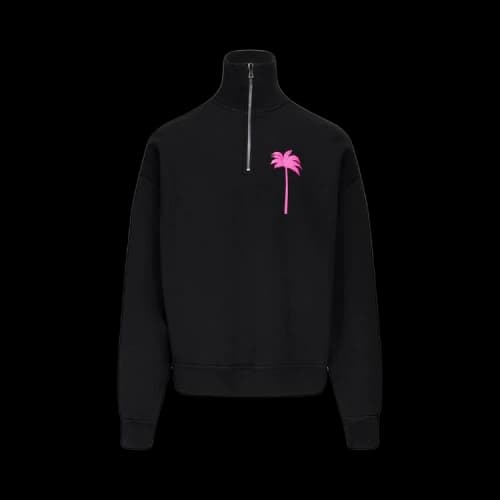 Palm Angels Pxp Turtleneck Sweatshirt Black/Fuchsia