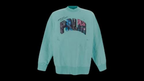 Palm Angels Palm Sign Vintage Sweatshirt Mint Green