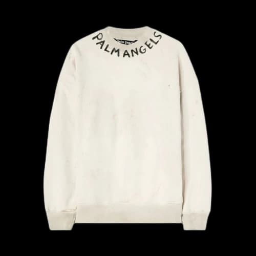 Palm Angels Seasonal Logo Vint Crew White/Black