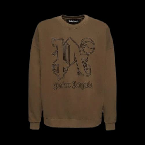 Palm Angels Monogram Statement Crewneck Brown