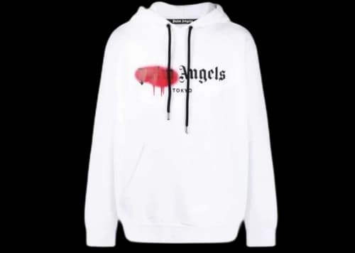 Palm Angels Tokyo Sprayed Hoodie White