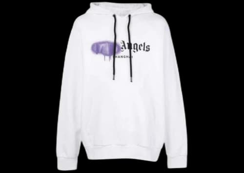 Palm Angels Shanghai Sprayed Hoodie White
