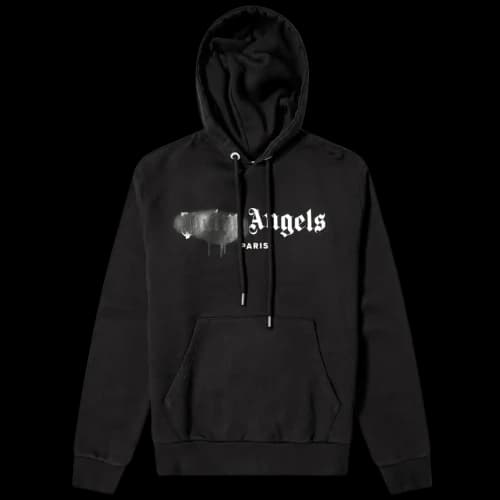 Palm Angels Paris Sprayed Logo Hoodie Black