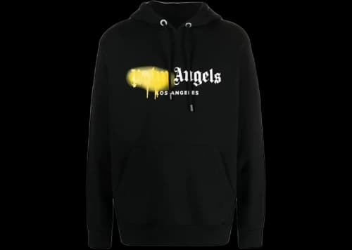 Palm Angels LA Sprayed Logo Hoodie Black