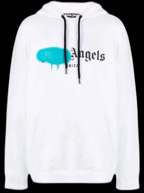 Palm Angels Ibiza Sprayed Hoodie White