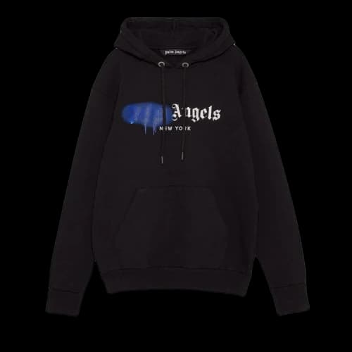 Palm Angels NY Sprayed Hoodie 'Black/Blue'