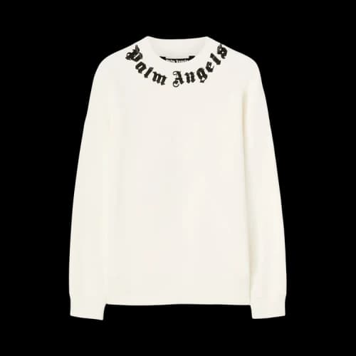 Palm Angels Logo Crewneck 'White/Black'
