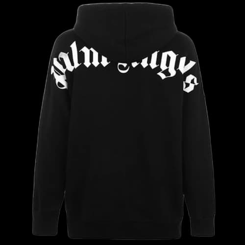 Palm Angels Over The Head Logo Hooded Sweatshirt Black