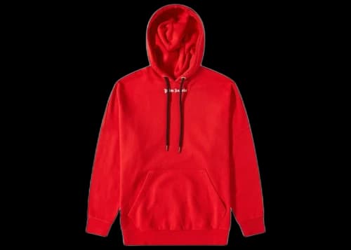 Palm Angels Oversized Logo Popover Sweatshirt Red/White