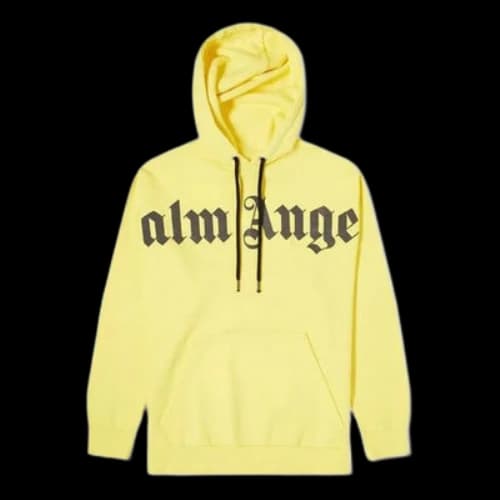 PALM ANGELS Mens Yellow Gothic Logo
