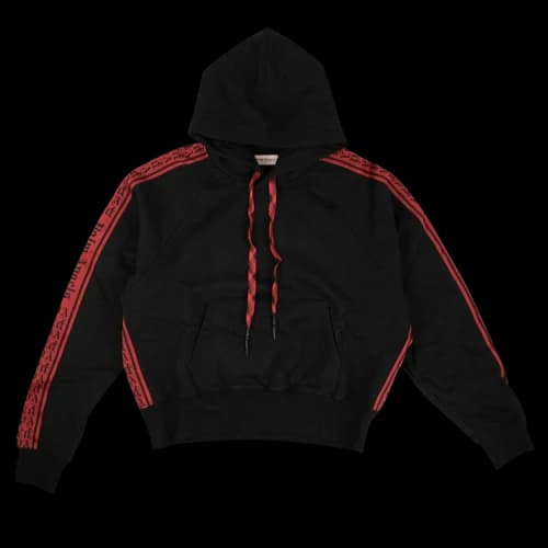 Palm Angels Logo Tape Hoodie 'Black'