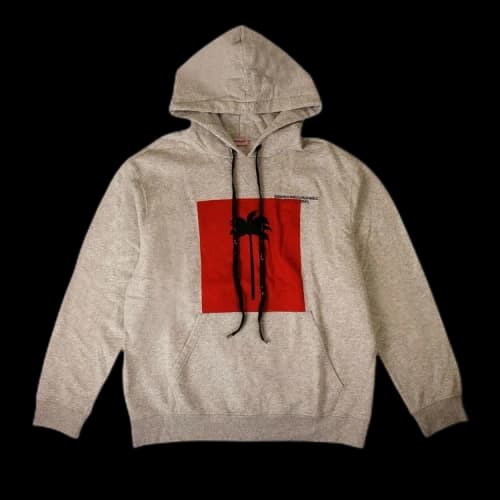 Palm Angels Palm Print Hooded Sweatshirt 'Grey'