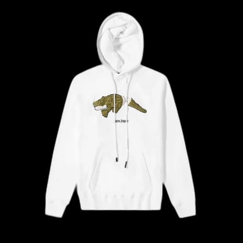 Palm Angels Crocodile Hoodie White/Green/Black