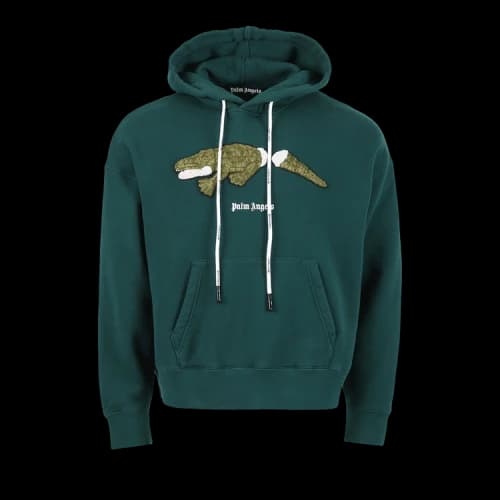 Palm Angels Croco Hoodie 'Forest Green'