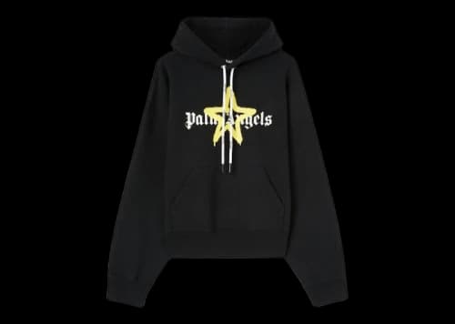 Palm Angels Star Sprayed Hoodie Black/Yellow