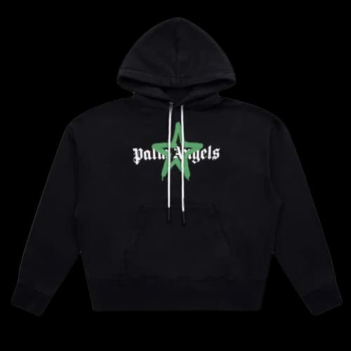 Palm Angels Star Sprayed Hoodie Black/Green